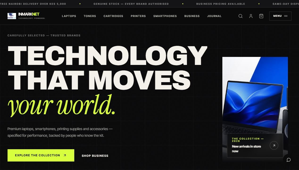 Inmarknet Computers live homepage