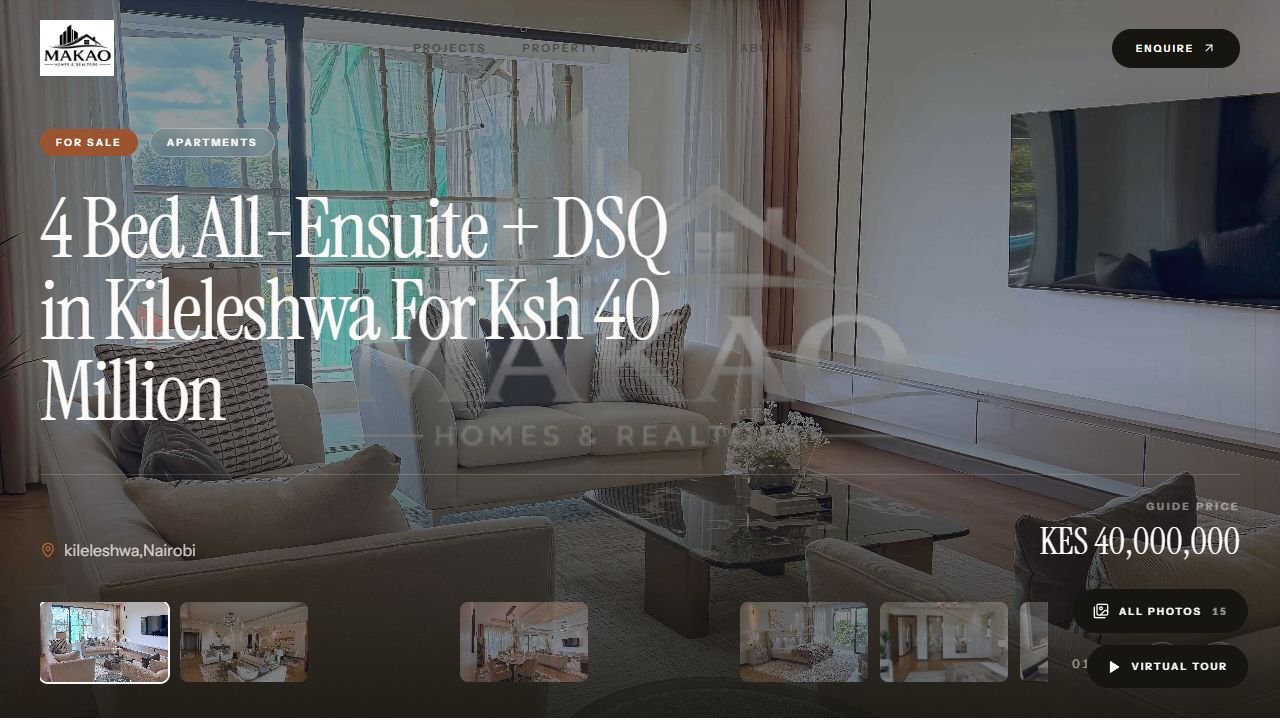 Makao Homes live property detail page